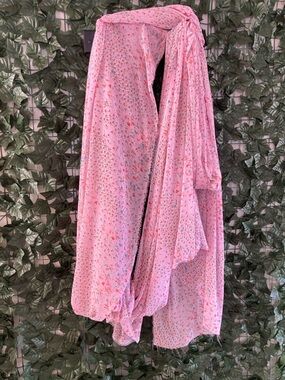 2.15 lbs! Pink Floral Sheer Fabric Approx 11 yards!!